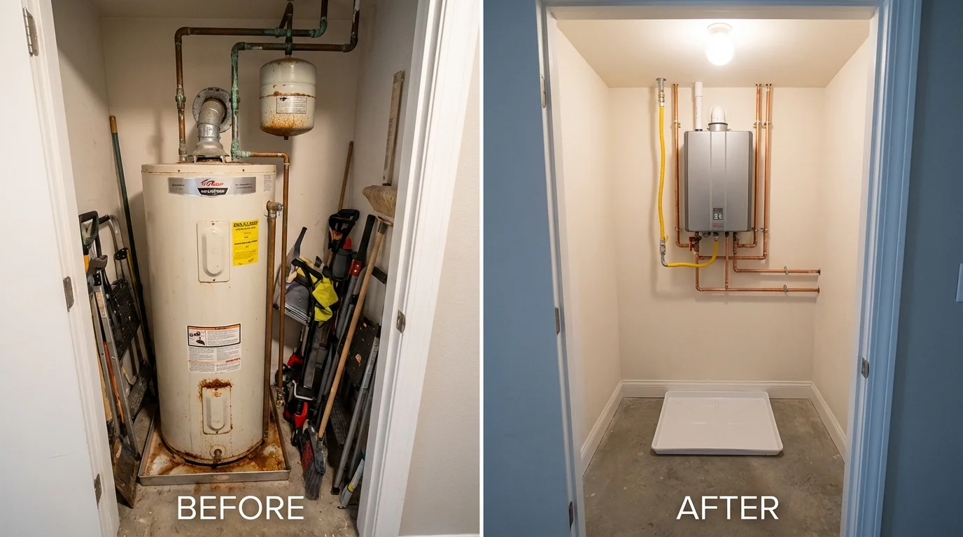 Tank water heater versus wall-mounted tankless unit comparison for Metropolis, IL homeowners